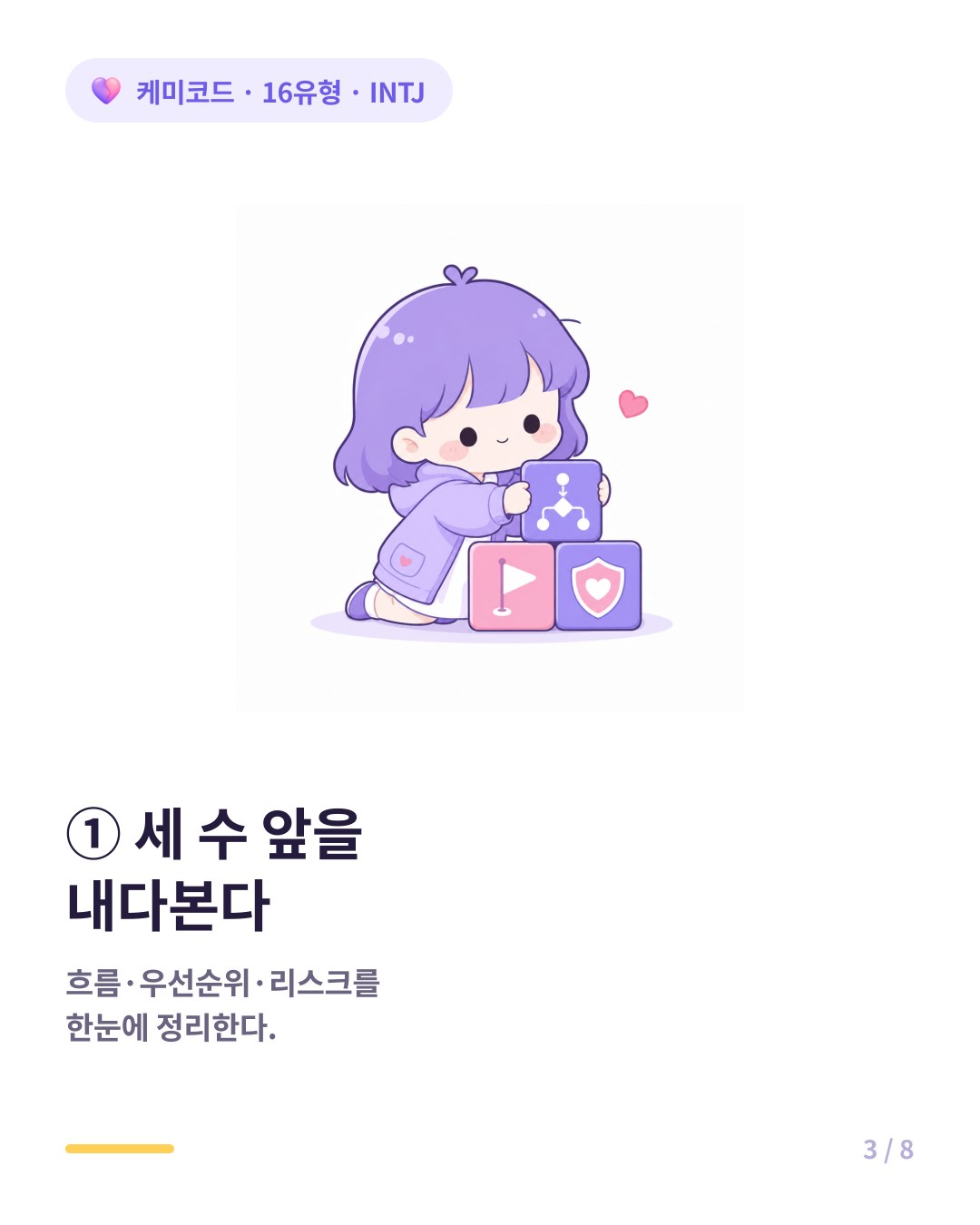 INTJ는 세 수 앞을 내다본다