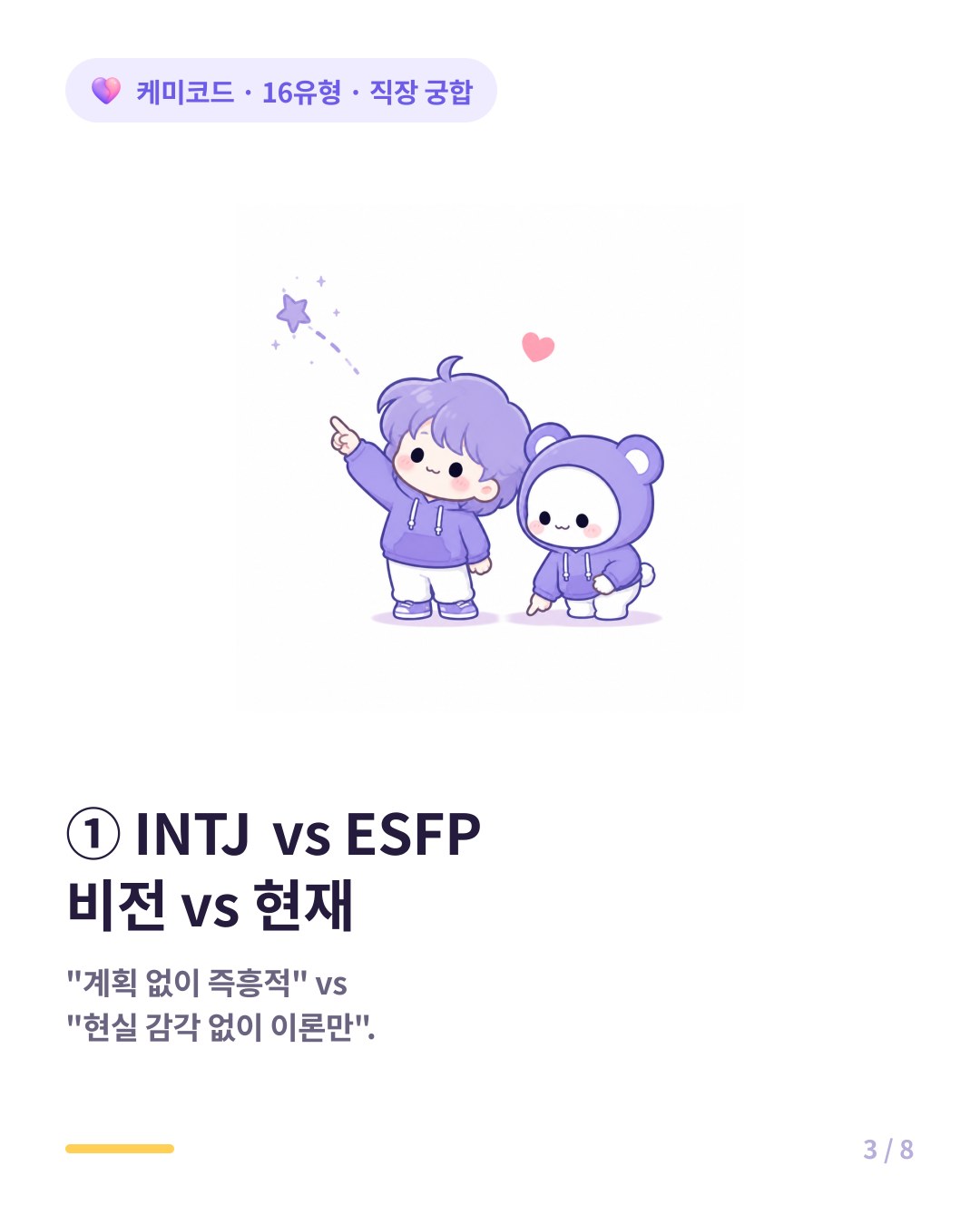 INTJ와 ESFP의 직장 갈등 비전 대 현재