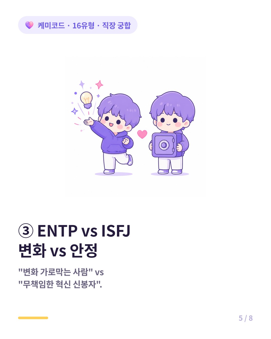 ENTP와 ISFJ의 직장 갈등 변화 대 안정