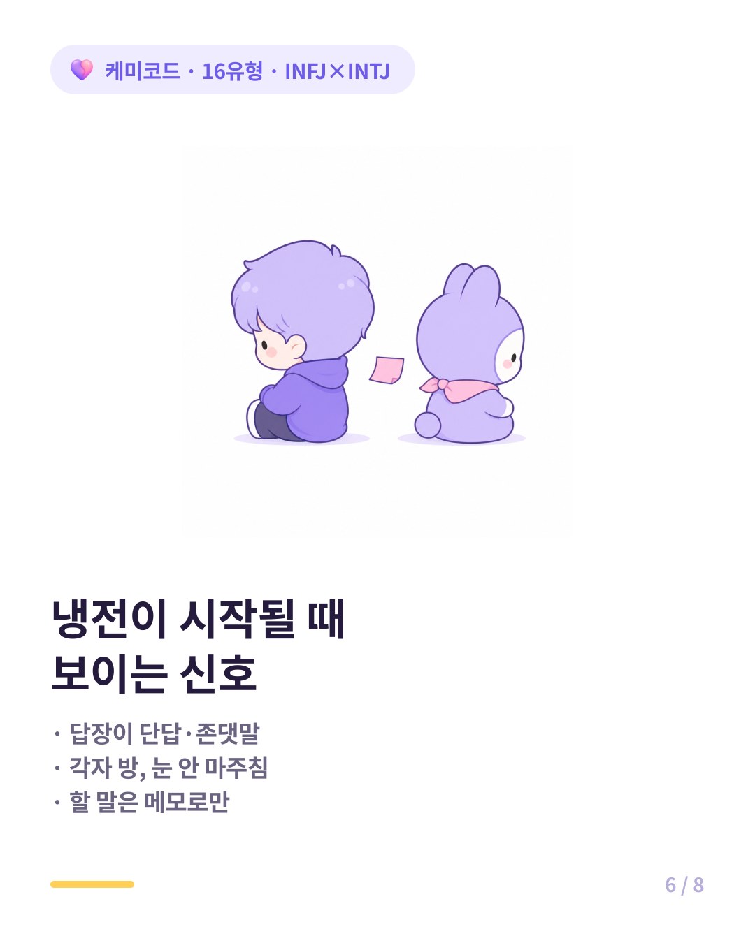 INFJ INTJ 부부 냉전이 시작될 때 보이는 신호