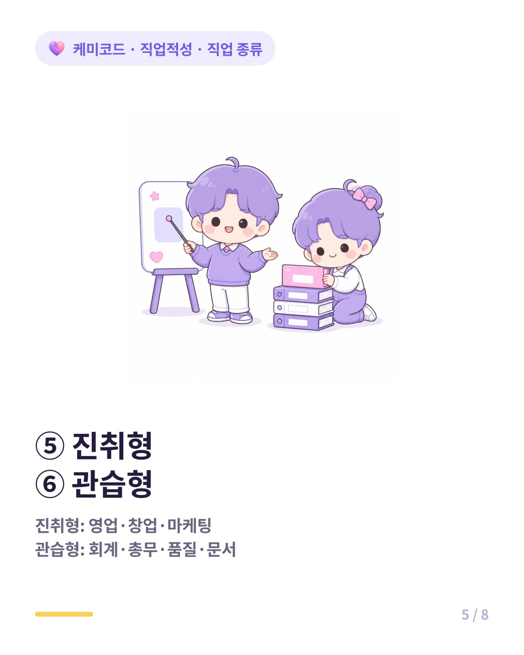 홀랜드 진취형 E와 관습형 C에 해당하는 직업 종류