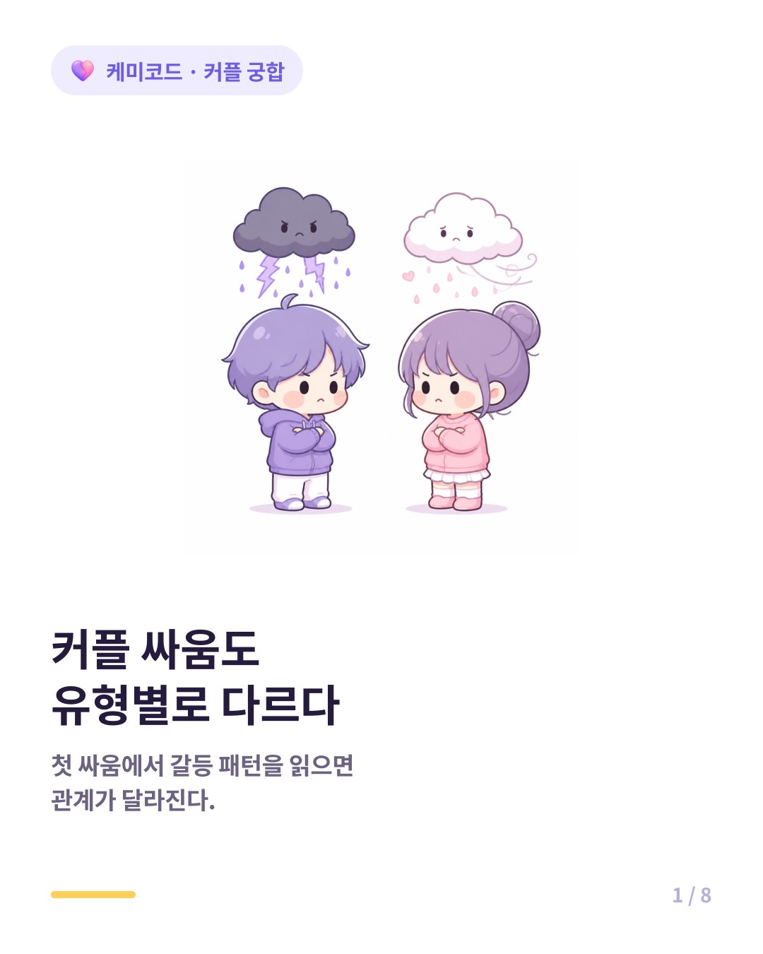 커플 싸움도 유형별로 다르다 냉전파 폭발파 논리파 회피파 카드뉴스 표지