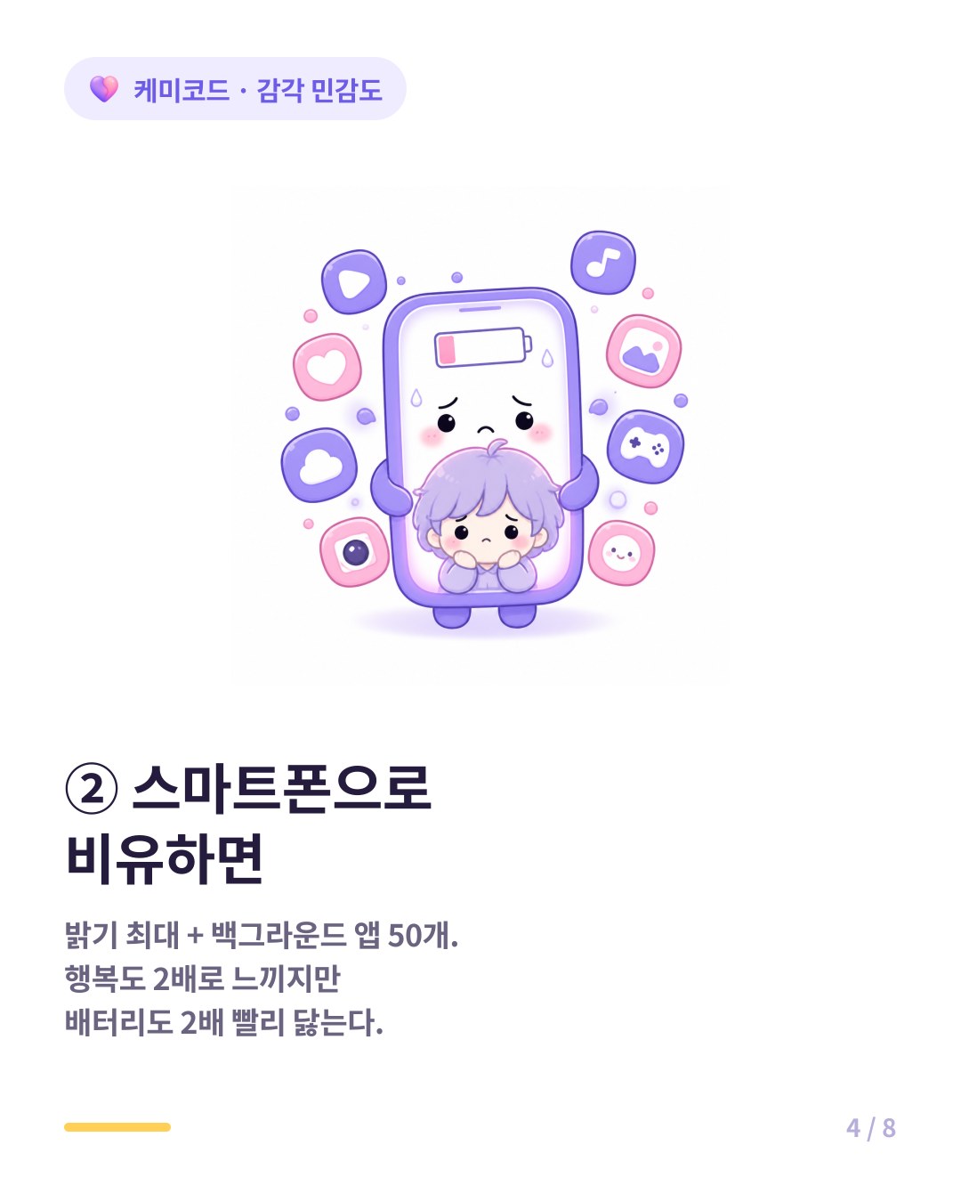 HSP는 화면 밝기 최대에 백그라운드 앱 50개 켠 스마트폰 같다
