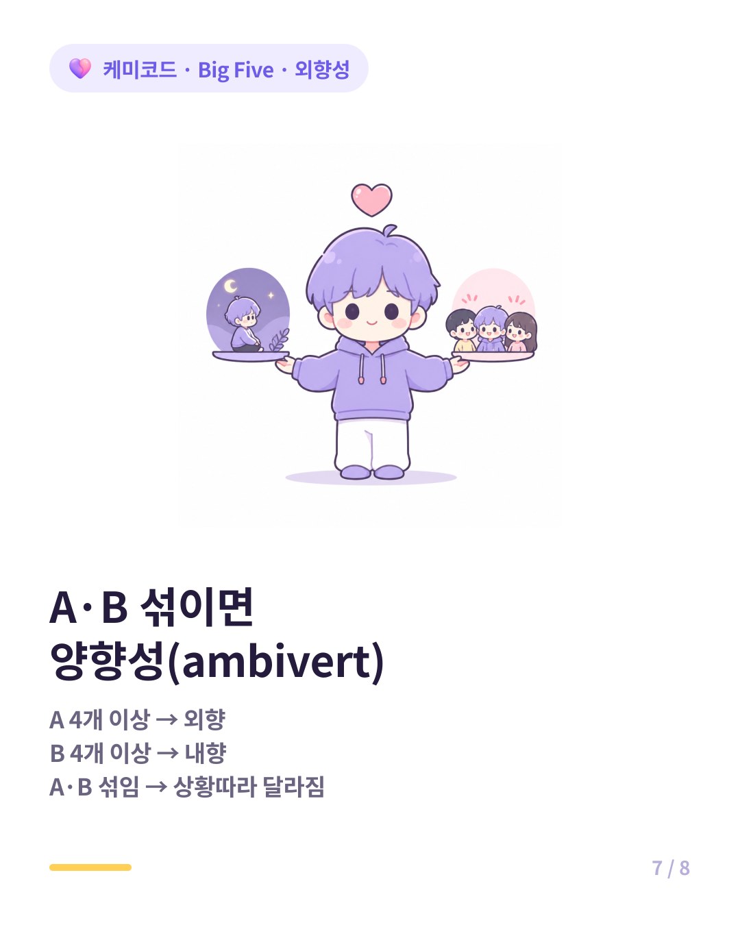 내향 외향 중간인 양향성도 있다