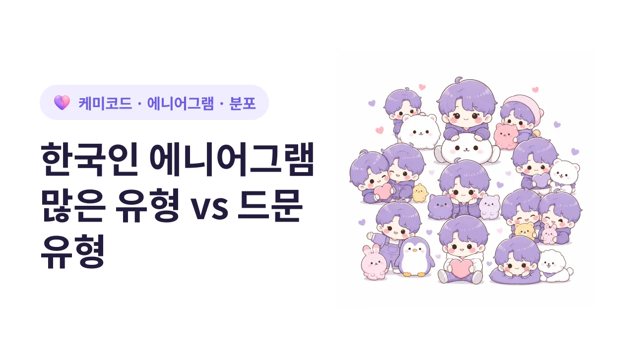한국인 에니어그램, 가장 많은 유형과 드문 유형