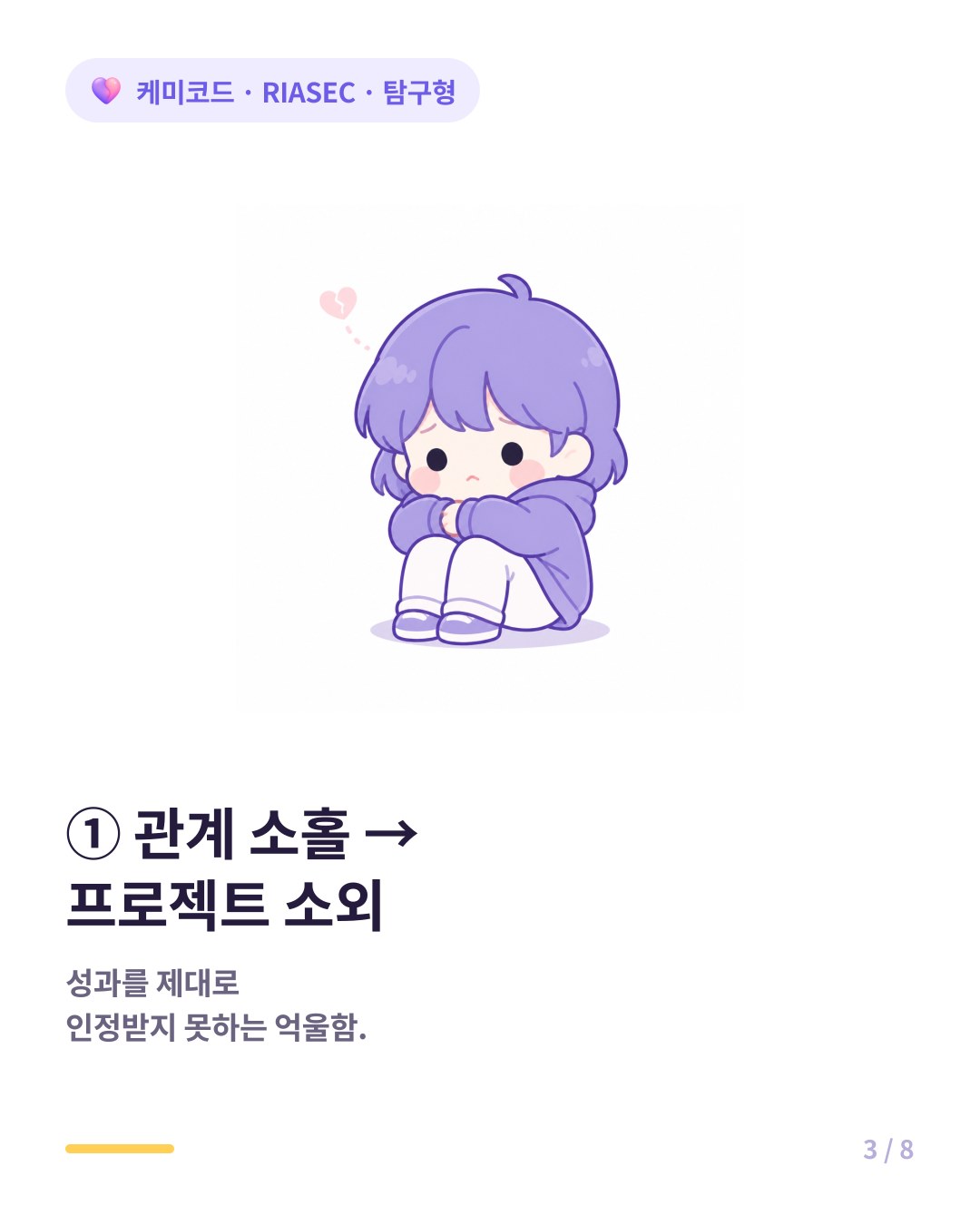 탐구형은 인간관계를 소홀히 하다 중요한 프로젝트에서 소외되기도 한다